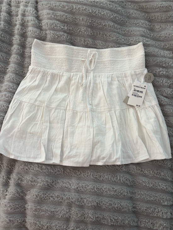 Nordstrom Dresses & Skirts - Nordstrom BP White Tiered Smocked-Waist Mini Skirt — Large